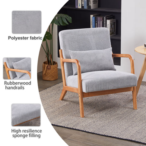Accent Arm Chair With Pillow Upholstered
