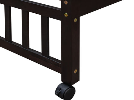 Bunk Bed With 6 Drawers And Flexible Shelves, Bottom Bed With Wheels