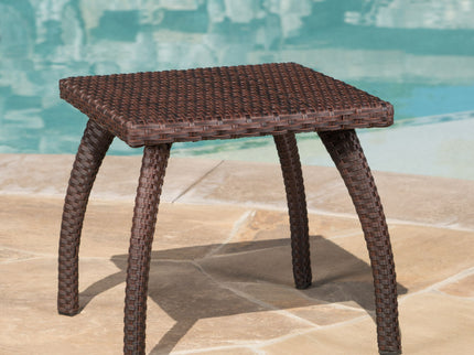 Luminant - Outdoor Side Table With Iron Frame - Brown
