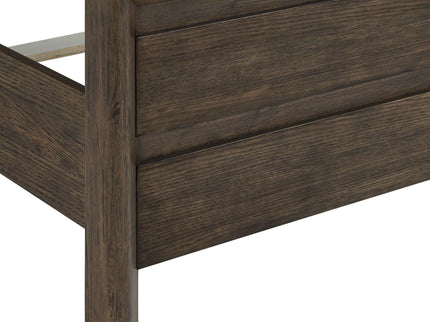 Panel Bed Frame With Unique Headboard And Included Slats