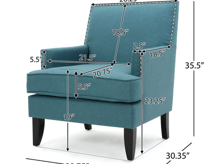 Serenada - Upholstered Fabric Club Chair With Nailhead Trim And Tapered Birch Legs