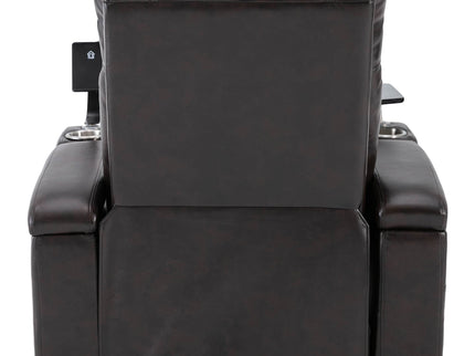 Power Recliner With Storage Arms, Cupholders, Swivel Tray Table And Cell Phone Stand - Brown