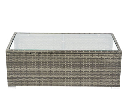 8 Piece Patio Sectional Wicker Rattan Outdoor Furniture Sof Set With One Storage Box Under Seat And Cushion Box - Gray / Black
