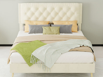 Upholstered Bed With Tufted Headboard