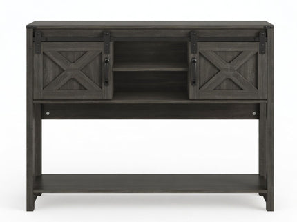 Farmhouse Entryway Table With Sliding Barn Door