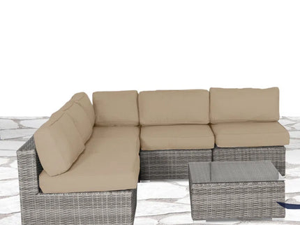 Seating Set With Cushions Handcrafted Wicker Design