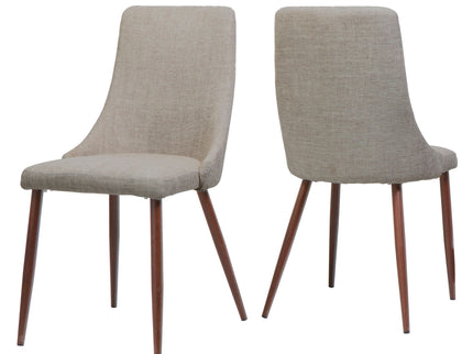 Mid Century Modern Fabric Armless Dining Chair