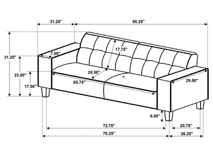 Xana - 2 Piece Upholstered Track Arm Sofa Set - Greige