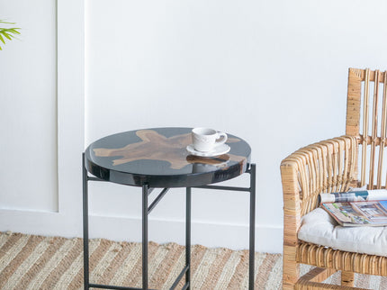 Side Table - Black / Brown