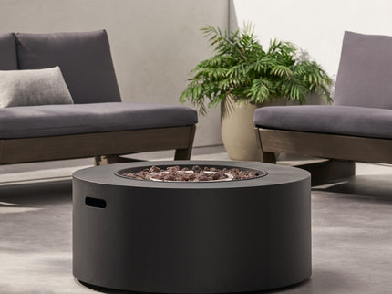 Round Iron Fire Pit With 40, 000 Btu