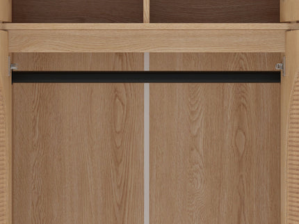 8 Door Armoire Wardrobe With Adjustable Shelves And Hanging Rod