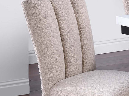 Upholstered Dining Chairs With Channel Tufting (Set of 2) - Black / Black / Neutral / Neutral