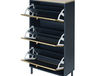 Modern Rattan 3 Door Shoe Rack Cabinet For Entryway