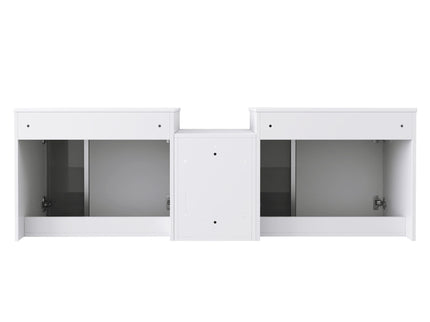 Wall Mounted Bathroom Vanity With Sink, Soft Close Doors, Cabinet & Half Door