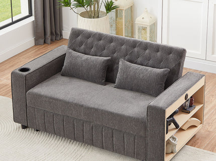 Pull-Out Sofa Bed Convertible Couch With Adjustable Backrest For Living Room
