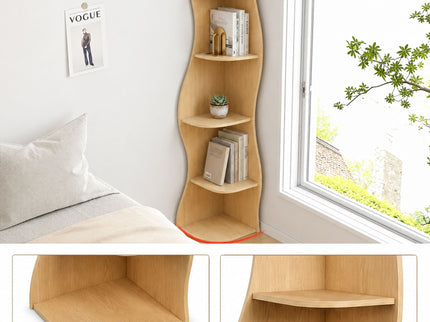 5 Tier S - Shaped Corner Shelf For Living Room