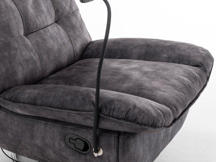 Modern Swivel Gliding Recliner Chair With Rocking Function And Phone Holder, Large Comfortable