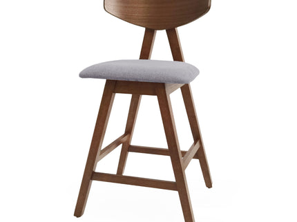 Mid Century Modern Counter Stool With V Shape Frame And Upholstered Seating