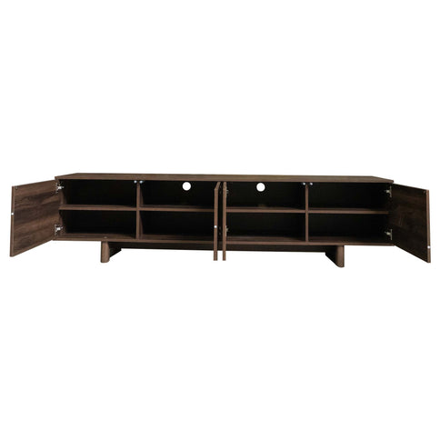 TV Stand For TVs Up To 85", Entertainment Center, Cable Management, Push Openers, Soft Closing Hinges & Adjustable Shelves - Dark Brown