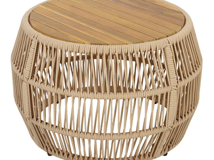 Round Side Table With Rope Frame