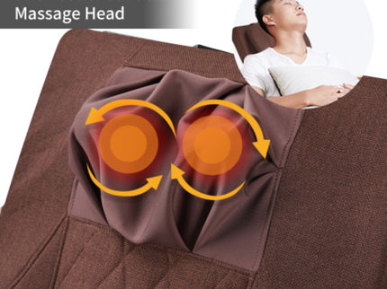 Comfortable Relax Rocking Chair With Full Massage Function Cotton Fabric Air Pressure - Brown