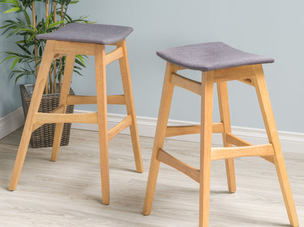 Modern Bar Stool Set With Upholstered Seating