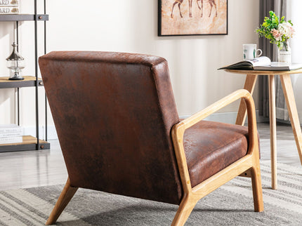 Classic Mid-Century Modern Accent Chairs, Open Framed Armchair With Cushioning