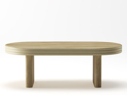 Oval Fluted Coffee Table - Natural