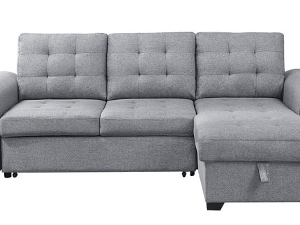 Avery - Sleeper Sectional Sofa With Reversible Storage Chaise - Light Gray