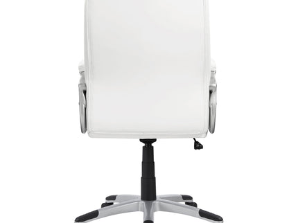 Kaffir - Upholstered Adjustable Home Office Desk Chair With Ergonomic Support And Smooth Swivel - White