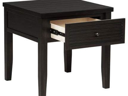 Sutter - 1 Drawer Square End Table - Dark Brown
