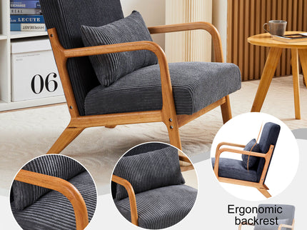 Accent Arm Chair With Pillow Upholstered