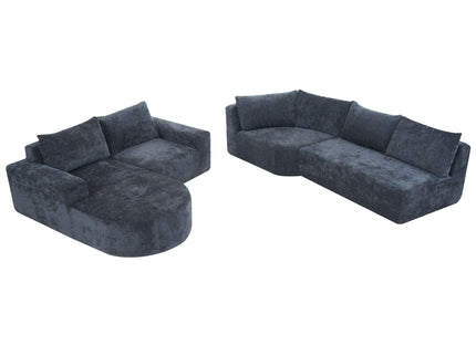 U-Shaped Oversized Modular Cloud Sectional Sofa With Deep Seat For Living Room