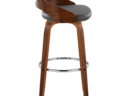Cassis - Contemporary Fixed Height Barstool With Swivel With Round Footrest (Set of 2)