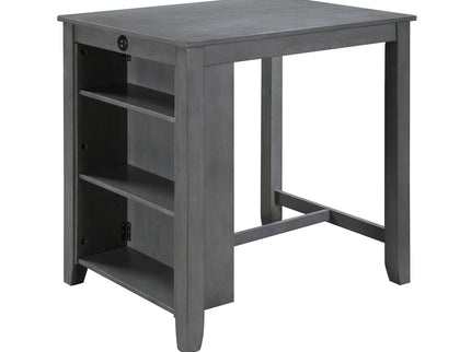 Graham - Small Space Counter Height Dining Table With USB Charging Ports And Shelves