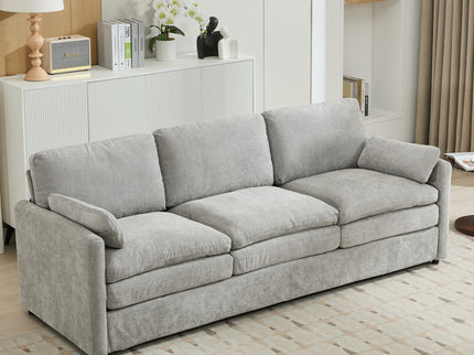 Cozy Upholstered 3 Seater Sofa With Double Cushion