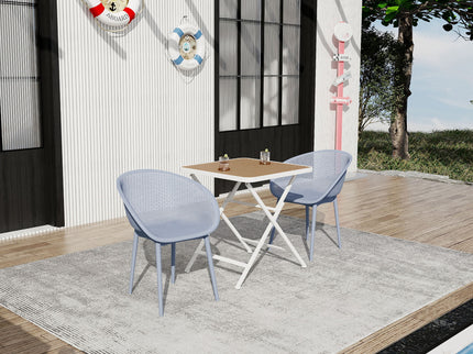 2 Pack Lounge Chair Set & Folding Square Table