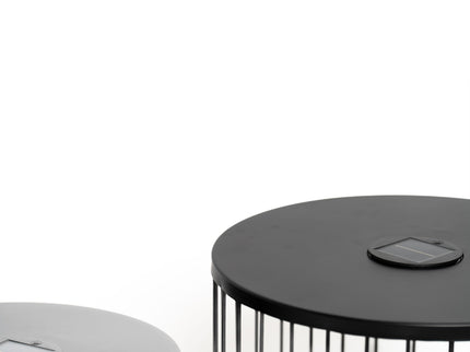 Solar Powered Nesting Side Table Set - Black