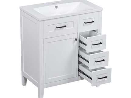 Modern Bathroom Vanity With Sink Combo, 3 Drawers, Undermount Drop-In Sink
