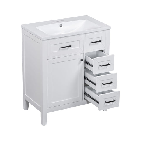 Modern Bathroom Vanity With Sink Combo, 3 Drawers, Undermount Drop-In Sink