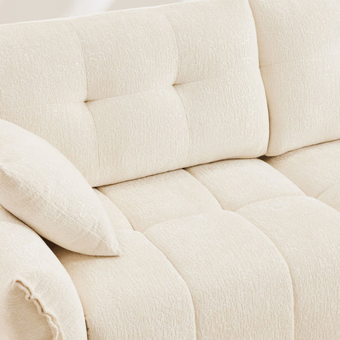 Sofa Set With Ottoman And Pillows, Textured, High Resilience Cushions