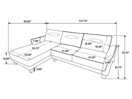 Granholm - Upholstered Curved Arm Sectional Sofa - White