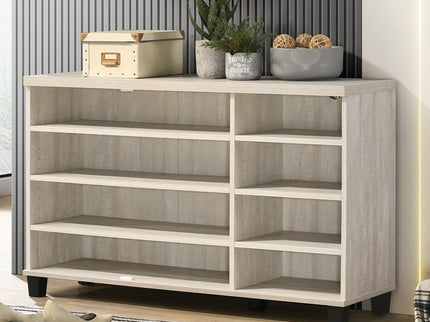 Corby - Oak Finish 3 - Door Shoe Cabinet - Dusty Gray