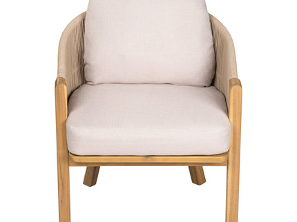 Grotta - Outdoor Dining Arm Chair (Set of 2) - Teak / Beige