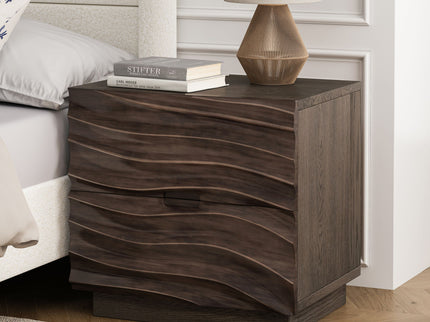 Nightstand With 2 Drawers, No Handles