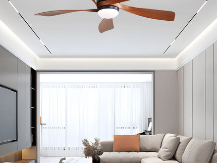 52" Indoor Ceiling Fan With 3 Color Dimmable LED Light Blades, Reversible DC Motor, Remote Control