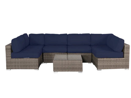 Seating Set With Cushions Handcrafted Wicker Design