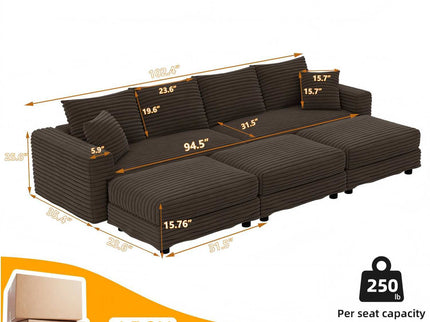 Modern Comfy Upholstered Sofa Cloud Couch & Deep Seat Couches