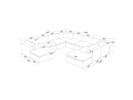 Custom Configuration Modular Sectional With Toss Pillows