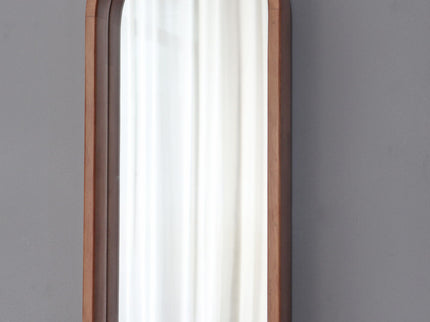 Decorative Rubber Frame Mirror With Elongated Oval Frame - Brown